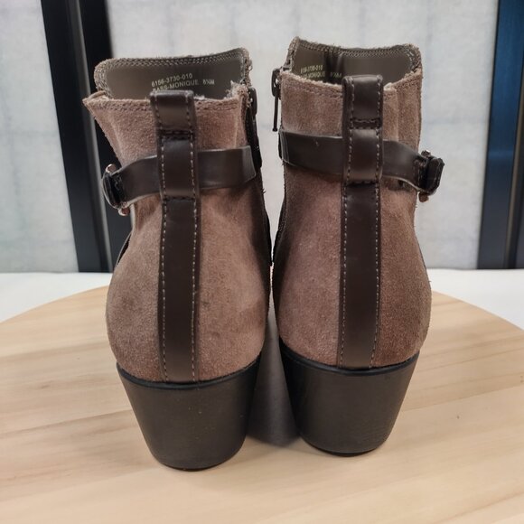GH Bass Monique Taupe Suede Wedge Ankle Booties Women US 8.5M - Picture 6 of 11